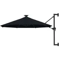 vidaXL Parasol mural avec LED 300 cm noir