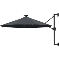 vidaXL -Parasol mural avec LED 300 cm Anthrazit -gelenkt