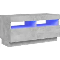 vidaXL Armoire TV avec éclairage LED gris béton 80x35x40 cm