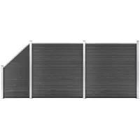 vidaXL Zaunelement Set WPC 446x(105-186) cm Schwarz