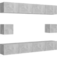 vidaXL Ensemble de 6 meubles TV en bois gris béton