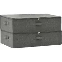 vidaXL Boîtes de rangement 2 pcs. tissu 70x40x18 cm anthracite