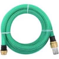 vidaXL Tuyau d'aspiration avec raccords en laiton Vert 1,1" 10 m PVC