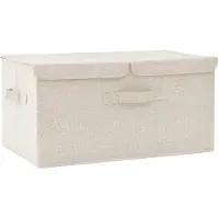 vidaXL Boîte de rangement Tissu 50x30x25 cm Crème