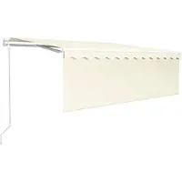 vidaXL Auvent automatique avec store LED Capteur de vent 4x3 m Crème
