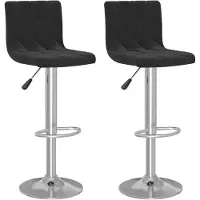 vidaXL Tabouret de bar 2 pcs. noir velours