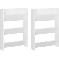 vidaXL Armoires à chaussures murales 2 pcs Blanc 60x18x90 cm Aggloméré