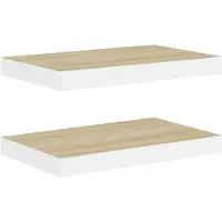 vidaXL Étagères flottantes 2 pcs chêne et blanc 50x23x3,8 cm MDF