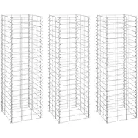 vidaXL Gabion lits surélevés 3 pcs 30x30x100 cm fer