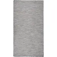 vidaXL Tapis d'extérieur tissé plat 80x150 cm brun et bleu