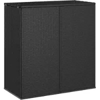 vidaXL Coffre à coussins de jardin en rotin PE 100x49x103,5 cm noir