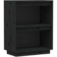 vidaXL Armoire d'appoint noire 60x34x75 cm Pin massif