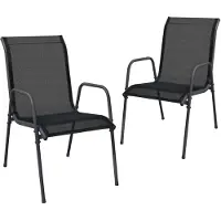 vidaXL Chaises de jardin 2 pcs. acier et textilène noir