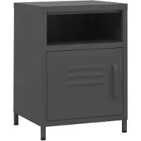 vidaXL Table de chevet Anthracite 35x35x51 cm Acier