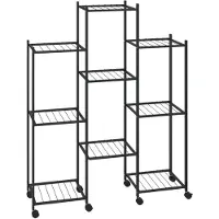 vidaXL Jardinière avec roues 83x25x103,5 cm Noir Fer
