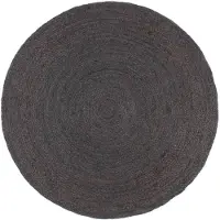 vidaXL Tapis fait à la main Jute Rond 180 cm Gris foncé