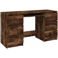 vidaXL Bureau chêne fumé 140x50x77 cm bois composite