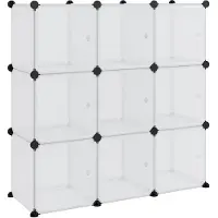 vidaXL Organiseur de rangement en cube avec 9 cubes et portes en PP transparent