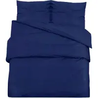 vidaXL Ensemble de literie bleu marine 140x200 cm Microfibre légère