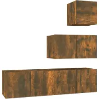 vidaXL Ensemble de 4 meubles TV en bois de chêne fumé