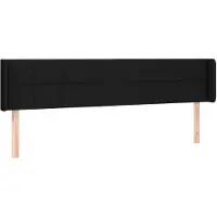 vidaXL Tête de lit avec oreilles noir 163x16x78/88 cm Tissu