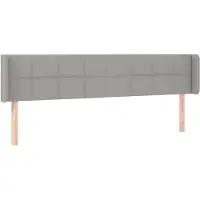 vidaXL Tête de lit avec oreilles gris clair 183x16x78/88 cm Tissu