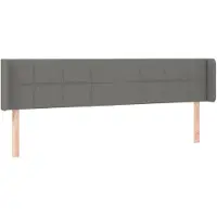 vidaXL Tête de lit avec oreilles gris foncé 203x16x78/88 cm Tissu