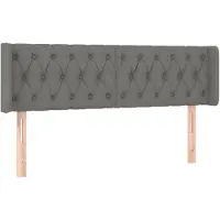 vidaXL Tête de lit avec oreilles gris foncé 163x16x78/88 cm Tissu