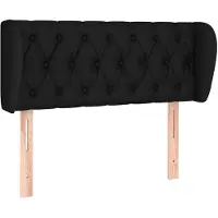 vidaXL Tête de lit avec oreilles Noir 93x23x78/88 cm Tissu
