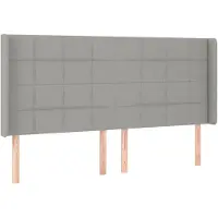 vidaXL Tête de lit avec oreilles gris clair 163x16x118/128 cm Tissu
