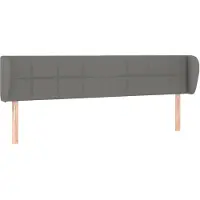 vidaXL Tête de lit avec oreilles gris foncé 163x23x78/88 cm Tissu