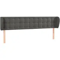 vidaXL Tête de lit avec oreilles gris foncé 203x23x78/88 cm velours