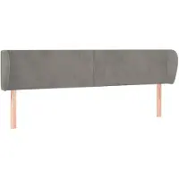 vidaXL Tête de lit avec oreilles gris clair 183x23x78/88 cm velours