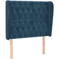 vidaXL Tête de lit avec oreilles bleu foncé 103x23x118/128 cm velours