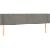 vidaXL Tête de lit avec oreilles gris clair 183x16x78/88 cm velours