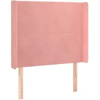 vidaXL Tête de lit avec oreilles rose 103x16x118/128 cm velours