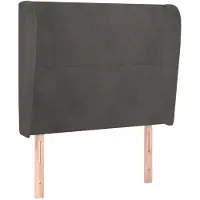 vidaXL Tête de lit avec oreilles gris foncé 93x23x118/128 cm velours