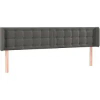 vidaXL Tête de lit avec oreilles gris foncé 183x16x78/88 cm velours
