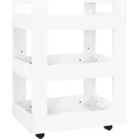 vidaXL Chariot de cuisine blanc 60x45x80 cm Bois composite