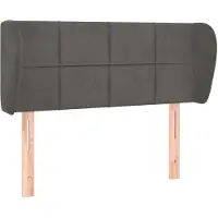 vidaXL Tête de lit avec oreilles gris foncé 103x23x78/88 cm velours