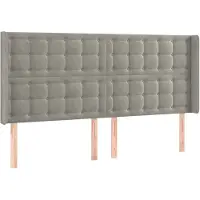 vidaXL Tête de lit avec oreilles gris clair 183x16x118/128 cm velours
