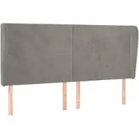 vidaXL Tête de lit avec oreilles gris clair 163x23x118/128 cm velours