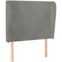 vidaXL Tête de lit avec oreilles gris clair 93x23x118/128 cm velours