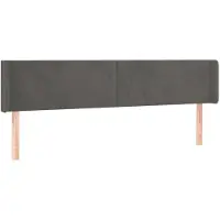 vidaXL Tête de lit avec oreilles gris foncé 183x16x78/88 cm velours