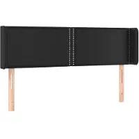 vidaXL Tête de lit avec oreilles Noir 147x16x78/88 cm Similicuir