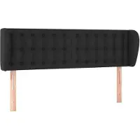 vidaXL Tête de lit avec oreilles Noir 147x23x78/88 cm Similicuir
