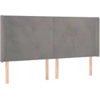 vidaXL Tête de lit avec oreilles gris clair 163x16x118/128 cm velours
