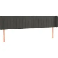 vidaXL Tête de lit avec oreilles gris foncé 163x16x78/88 cm velours