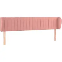 vidaXL Tête de lit avec oreilles rose 163x23x78/88 cm velours