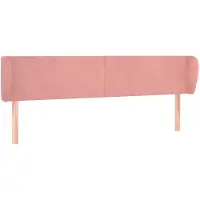 vidaXL Tête de lit avec oreilles rose 163x23x78/88 cm velours